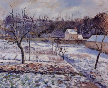 l hermitage pontoise effet de neige 1874 Camille Pissarro Peinture à l'huile